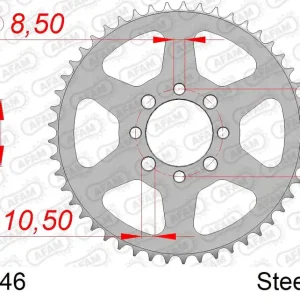 Corona AFAM 14100-46 in acciaio passo 420 SUZUKI GT 50 1978 -1980 Must-Have