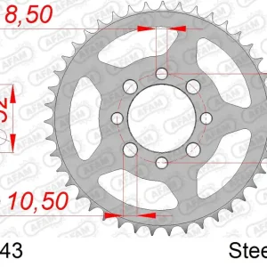 Corona AFAM 14101-43 in acciaio passo 428 SUZUKI RG 80 1980 -1981 Consegna Rapida