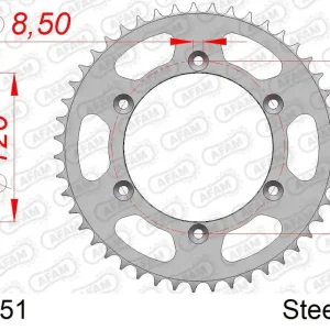 Vendita Finale Corona AFAM 14203-51 in acciaio passo 520 SUZUKI RM 125 2006 -2011