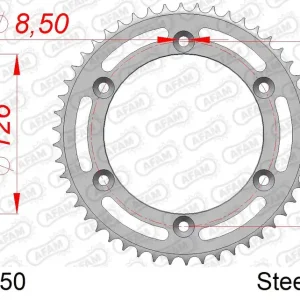 Corona AFAM 14207-50 in acciaio passo 428 SUZUKI DR 125 SM 2008 -2013 Prezzo Ridotto