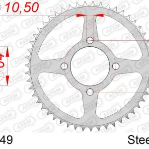 Economico Corona AFAM 14215-49 in acciaio passo 428 SUZUKI RV 125 VAN-VAN 2007 -2017