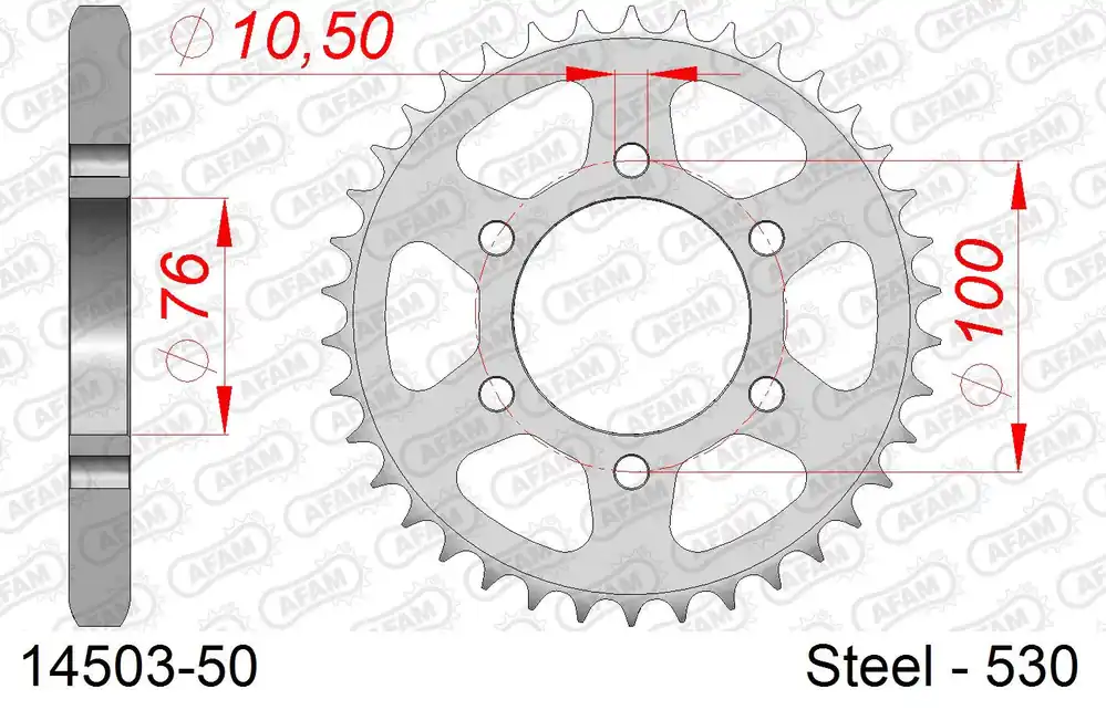 Corona AFAM 14503-50 in acciaio passo 530 SUZUKI GS 500 E 1982 -1983 Direttamente Dal Produttore