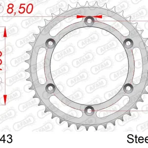 Corona AFAM 14506-43 in acciaio passo 525 SUZUKI XF 650 FREEWIND 1997 -2002 Miglior Prezzo