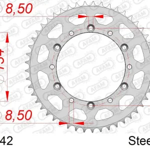 Corona AFAM 16204-42 in acciaio passo 520 KAWASAKI KLX 250 1993 -2019 Pagamento Sicuro