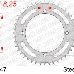 Più Venduto Corona AFAM 16209-47 in acciaio passo 428 KAWASAKI KLX 125 2010 -2016