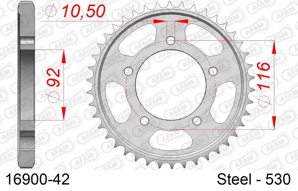 Corona AFAM 16900-42 in acciaio passo 530 KAWASAKI ZZR 1400 PERFORMANCE SPORT ABS 2016 -2018 Soddisfatti O Rimborsati