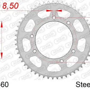 Corona AFAM 47103-60 in acciaio passo 420 MALAGUTI XSM 50 SUPER MOTARD 2007 -2008 Spedito Oggi