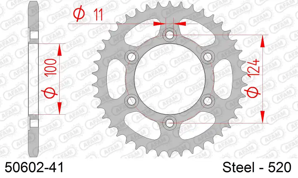 Corona AFAM 50602-41 in acciaio passo 520 DUCATI 600 SUPERSPORT 1995 -1998 Professionale