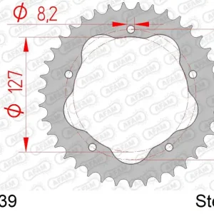 Compra Adesso Corona AFAM 50608K-39 in acciaio passo 525 nera DUCATI 1100 MONSTER 2009 -2010