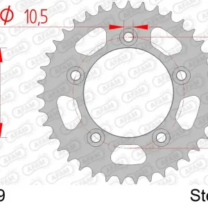 Pagamento Sicuro Corona AFAM 50612-39 in acciaio passo 525 DUCATI 749 DARK 2004 -2006