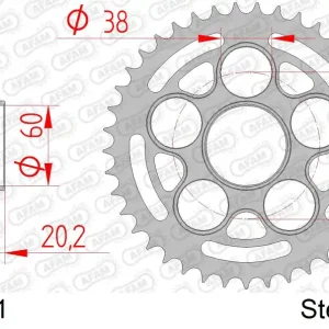 Corona AFAM 50614-41 in acciaio passo 520 DUCATI 800 S2R MONSTER 2005 -2007 Sconto