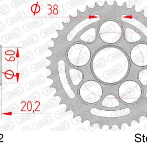 Corona AFAM 50800-42 in acciaio passo 525 DUCATI S 1000 DS MULTISTRADA 2005 -2006 Spedito Oggi