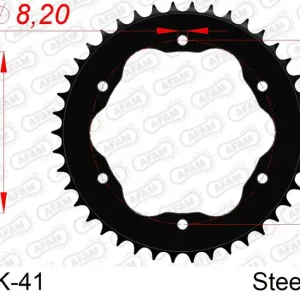 Di Tendenza Corona AFAM 50803K-41 in acciaio passo 525 nera DUCATI V4 1100 PANIGALE 2018  -2022