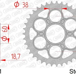 Ultimissimo Modello Corona AFAM 50901-41 in acciaio passo 525 DUCATI V4 1100 PANIGALE 2018 -2022