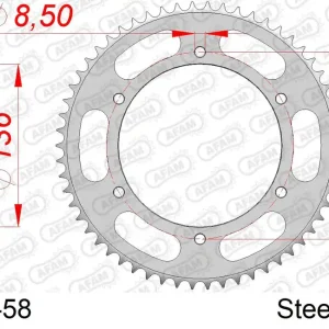 Corona AFAM 53104-58 in acciaio passo 428 FANTIC 125 CABALLERO MOTARD CASA 2018 Offerta Limitata