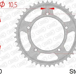 Corona AFAM 86603-40 in acciaio passo 530 SUZUKI SV 1000 N 2003 -2007 Solo Oggi