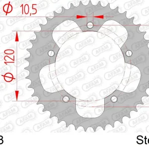 Corona AFAM 86608-43 in acciaio passo 520 TRIUMPH T100 900 BONNEVILLE 2015 -2016 Direttamente Dal Produttore