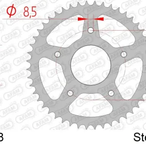 Corona AFAM 92216-48 in acciaio passo 428 MH/MOTOR HISPANIA MH7 125 NAKED 2008 -2010 Offerta Speciale