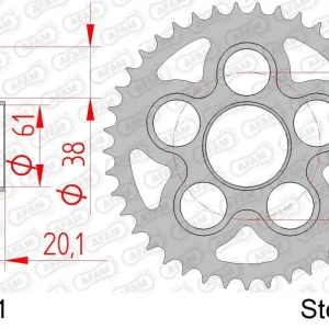 Corona AFAM 92667-41 in acciaio passo 520 MV AGUSTA F4 750 AGO 2004 Miglior Prezzo