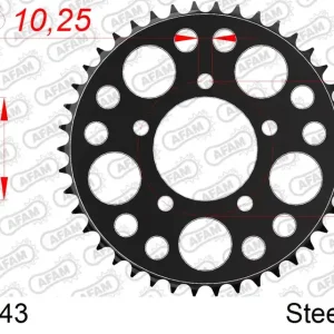 Corona AFAM 92671-43 in acciaio passo 525 BENELLI 500 LEONCINO 2017 -2022 Novità