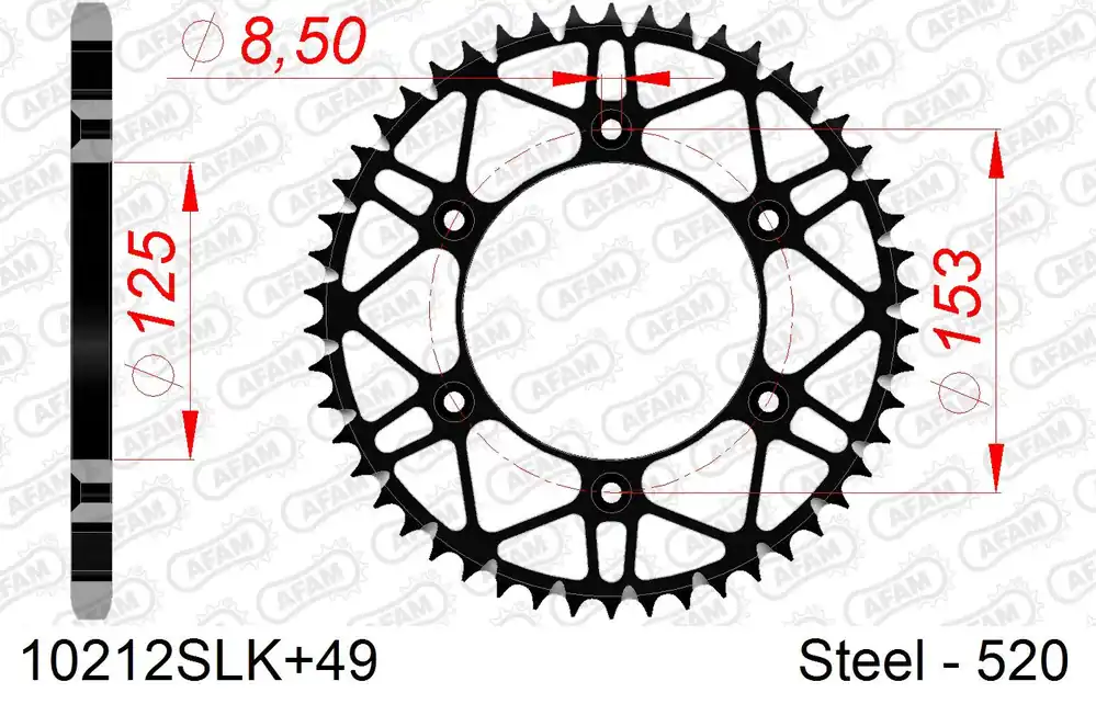 Offerta Lampo Corona AFAM 10212SLK+49 in acciaio passo 520 HONDA CRF 250 R 2011 -2018