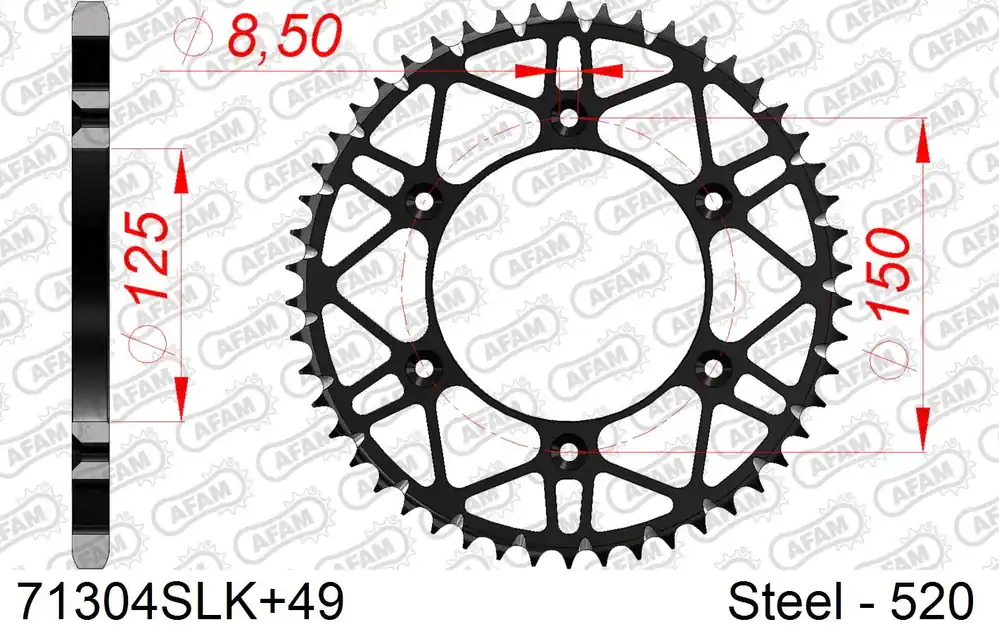 Scelto Dai Clienti Corona AFAM 71304SLK+49 in acciaio passo 520 BETA RR 300 2T 2023