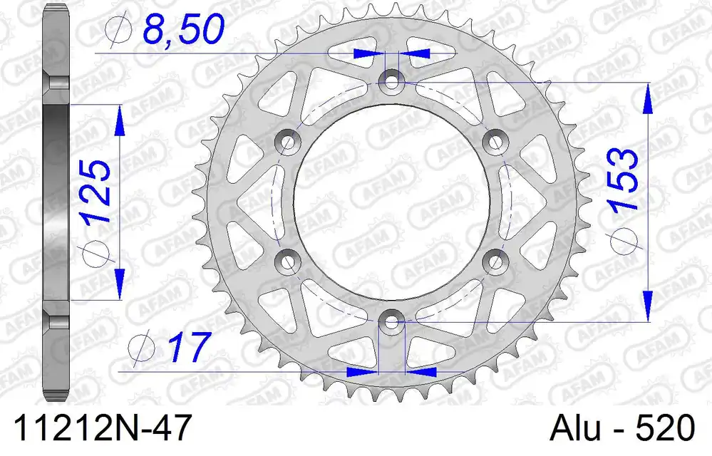 Nuovo Arrivo Corona AFAM 11212N-47 in all. passo 520 HM-HONDA CRE 250 R ENDURO 2002 -2007