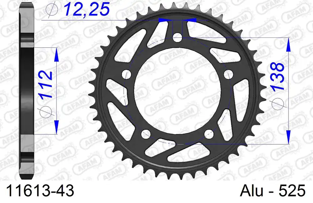 Ultime Pezzi Corona AFAM 11613-43 in all. passo 525 HONDA CB 600 F HORNET 2007 -2013