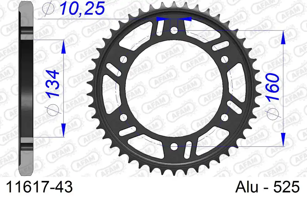Corona AFAM 11617-43 in all. passo 525 HONDA CBR 1000 RA FIREBLADE C-ABS 2017 -2019 Prezzo Scontato