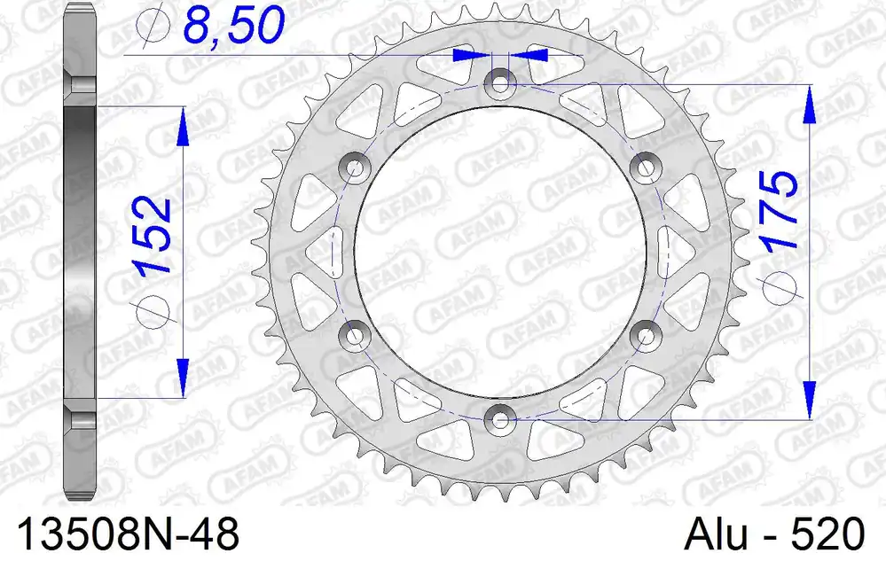 Super Prezzo Corona AFAM 13508N-48 in all. passo 520 YAMAHA WR 125 1998