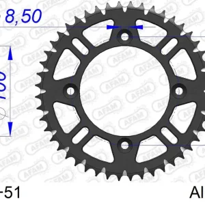 Ultimissimo Modello Corona AFAM 15104+51 in all. passo 428 YAMAHA YZ 85 LW 2019 -2022
