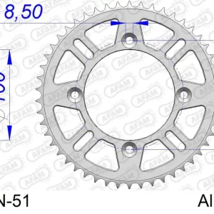 Spedizione Espresso Corona AFAM 15104N-51 in all. passo 428 YAMAHA YZ 85 LW 2019  -2022
