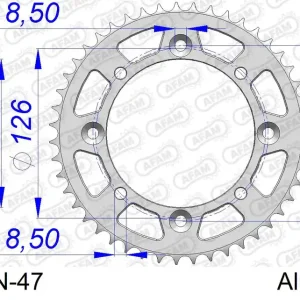 Corona AFAM 17107N-47 in all. passo 420 KAWASAKI KX 65 2002 -2023 Solo Oggi