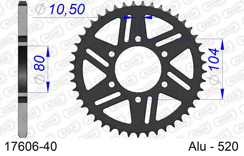 Corona AFAM 17606-40 in all. passo 520 KAWASAKI Z 1000 ZR 1000 2007 -2009 Compra Oggi Stesso