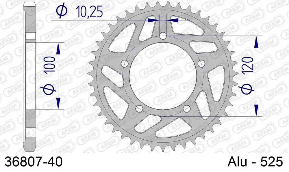 Corona AFAM 36807-40 in all. passo 525 APRILIA RSV4 1000 FACTORY 2009 -2010 Compra Oggi Stesso