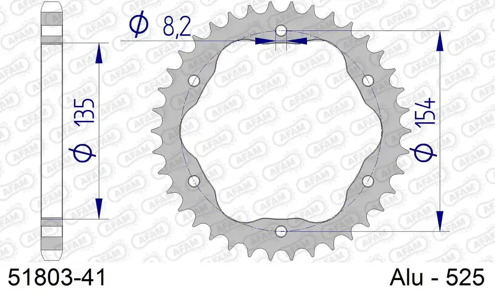 Corona AFAM 51803-41 in all. passo 525 DUCATI V4 1100 PANIGALE 2018 -2022 Sconto