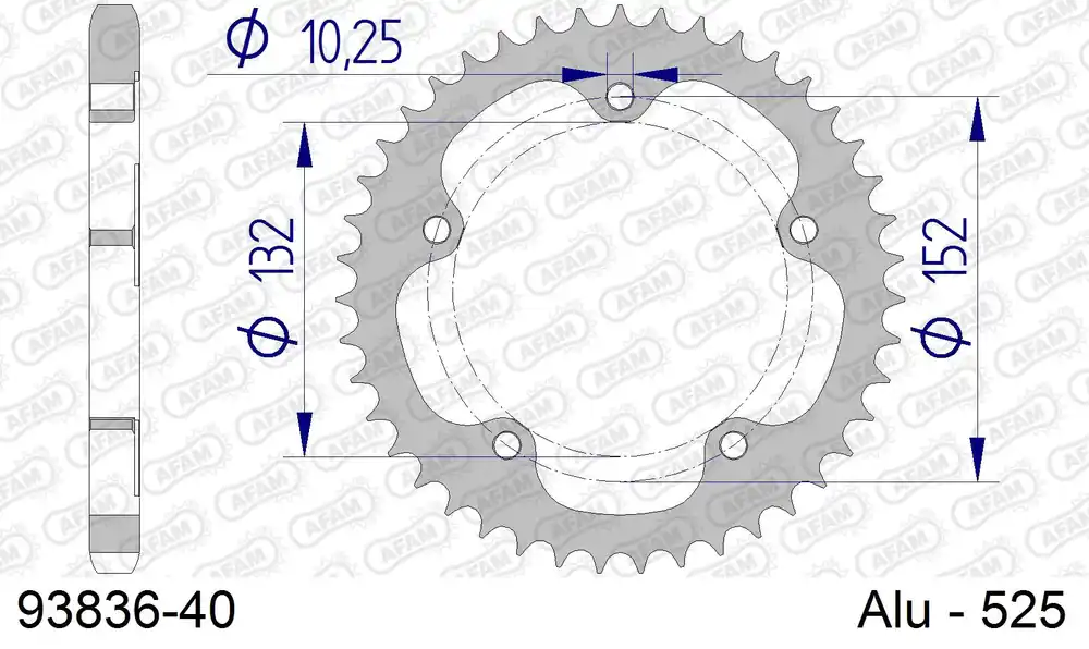 Corona AFAM 93836-40 in all. passo 525 MV AGUSTA F4 1000 2004 -2006 Non Perdere