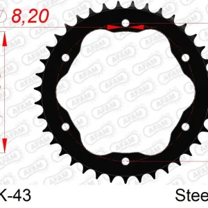 Solo Oggi Corona AFAM 50804K-43 In Acc Passo 520 DUCATI PANIGALE 955 V2 (FOR SPROCKET CARRIER PCD5) 2020 -2022