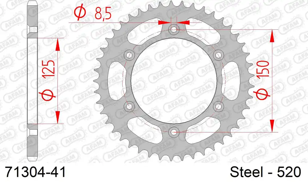 Corona AFAM 71304-41 In Acc Passo 520 KTM 790 DUKE 2018 -2020 Miglior Prezzo