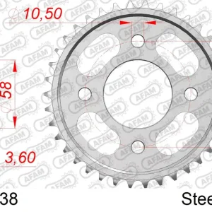 Corona AFAM acciaio10241-38 Passo 420 HONDA MSX 125 A GROM ABS M 2021 -2022 Nuova Collezione