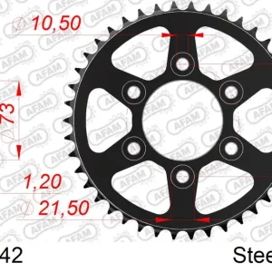 Corona AFAM acciaio50903-42 Passo 525 DUCATI V4 1158 MULTISTRADA (FOR SPROCKET CARRIER PCD4) 2021 Di Tendenza