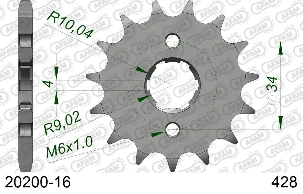Pignone AFAM 20200-16 passo 428 AJP PR4 125 SUPERMOTO 2004 -2015 Occasione