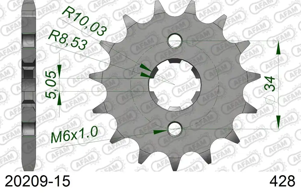 Prezzo Basso Pignone AFAM 20209-15 passo 428 HONDA CB 125 F GLR 125 F 2015 -2020