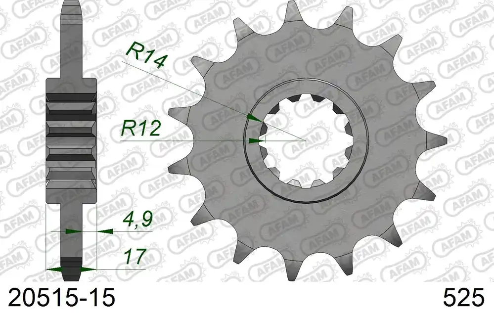 Consegna Rapida Pignone AFAM 20515-15 passo 525 HONDA CB 600 F HORNET 1998 -2006