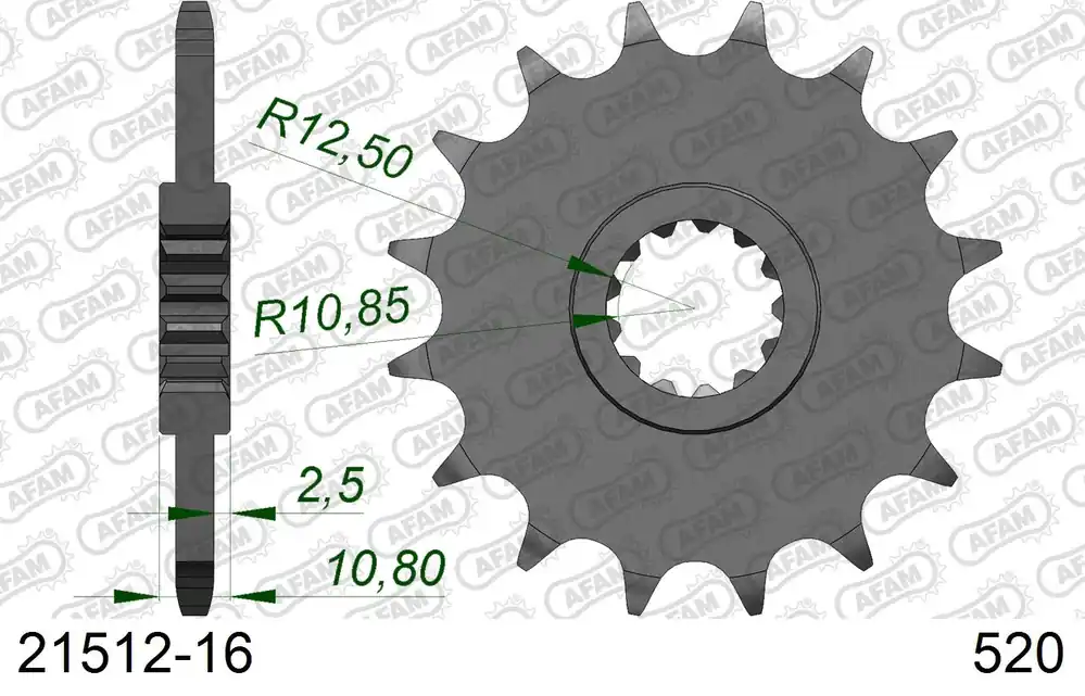 Esclusivo Pignone AFAM 21512-16 passo 520 YAMAHA XJ 6 F DIVERSION 2010 -2016