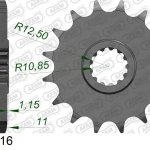 Ultime Pezzi Pignone AFAM 21602-16 passo 530 YAMAHA FZR 1000 GENESIS 1987 -1988