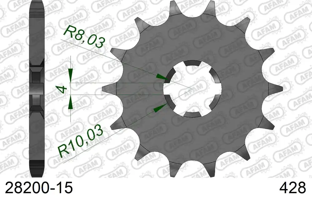 Popolare Pignone AFAM 28200-15 passo 428 SUZUKI RG 125 BU GAMMA 1988