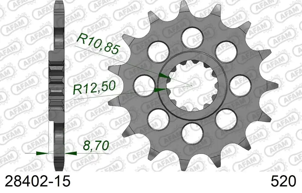 Prezzo Di Fabbrica Pignone AFAM 28402-15 passo 520 KAWASAKI Z 1000 R ZR 1000 2017 -2020
