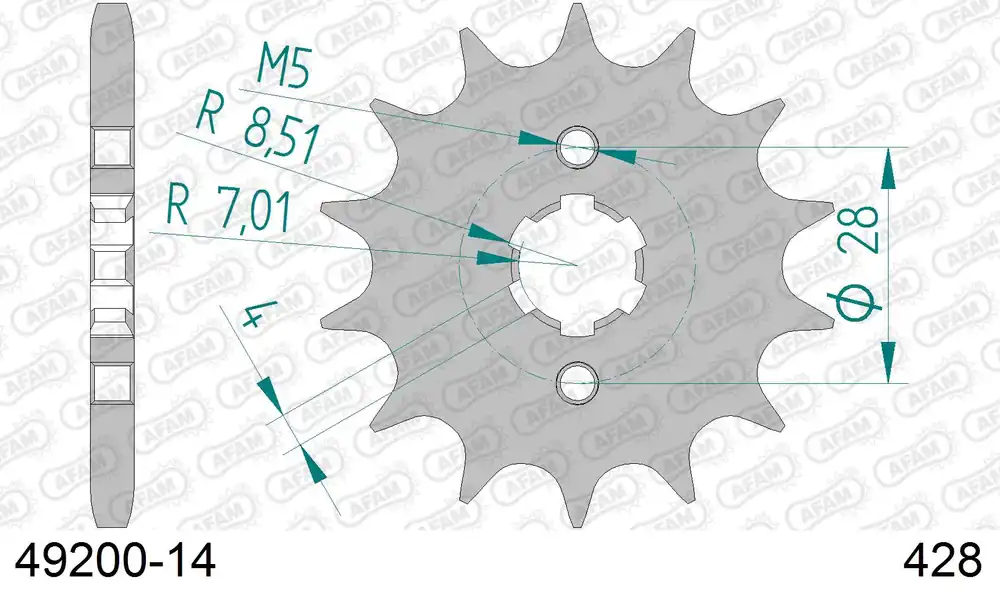 Promo Stagionale Pignone AFAM 49200-14 passo 428 APRILIA SX 125 IE 2018 -2020