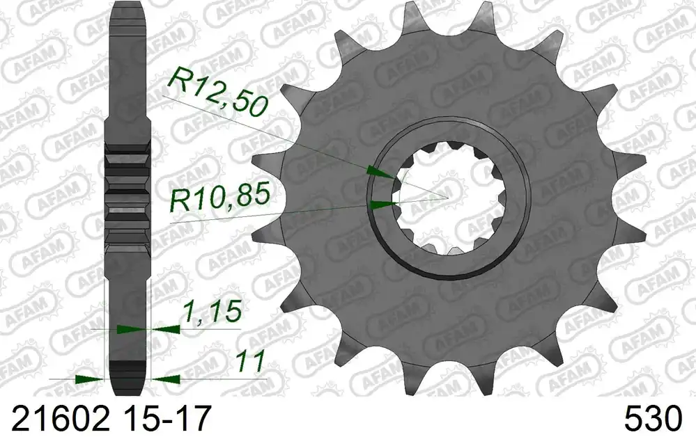 Pignone AFAM 21602NR-16 Passo 530 Con Gomma Antirumore YAMAHA FZR 1000 GENESIS 1987 -1988 Scelto Dai Clienti
